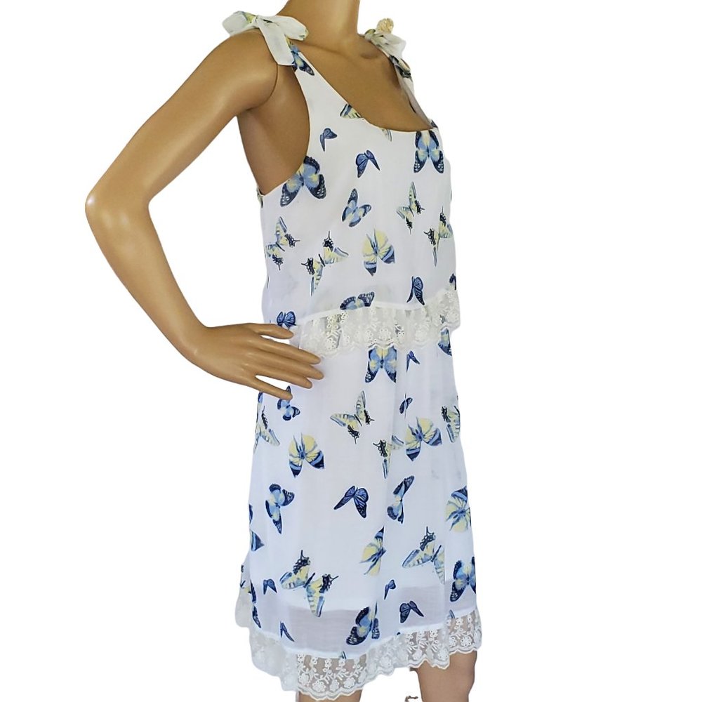 Disney Alice in Wonderland Butterfly Tomato Girl Sun Dress Women's L Lined